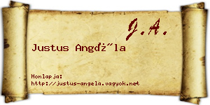 Justus Angéla névjegykártya
